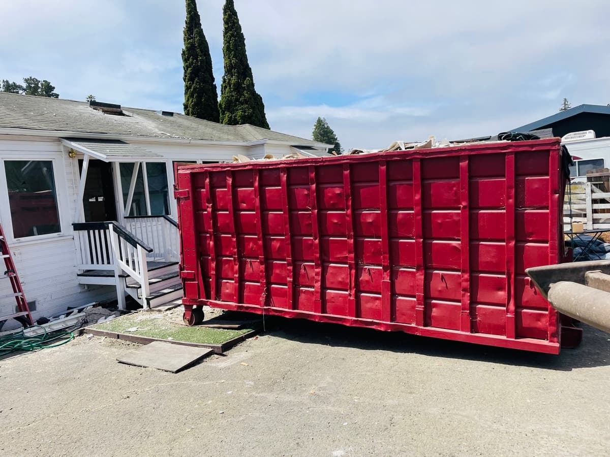 Active demolition project with debris management in progress