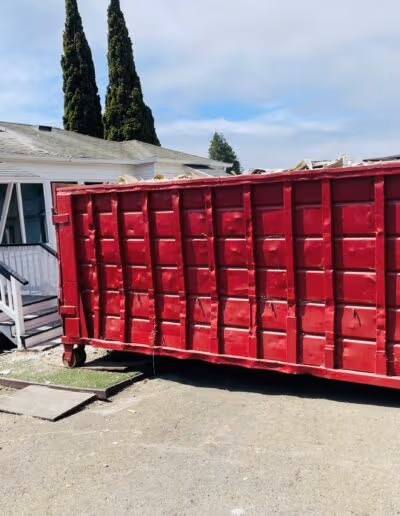Sorted construction materials ready for proper disposal